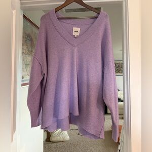 Aerie Women's Soft Purple V-Neck Sweater